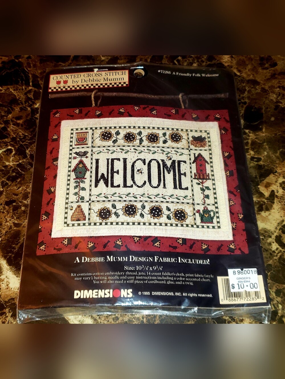 Vintage Dimensions Debbie Mumm "A Friendly Folk Welcome" Cross-Stitch Kit